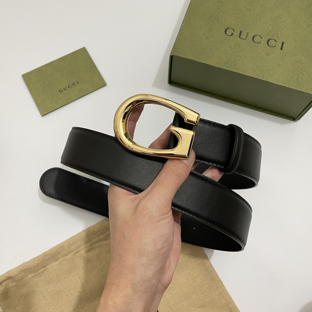 【グッチ GUCCI】Gバックル付きベルト レザー カジュアル 